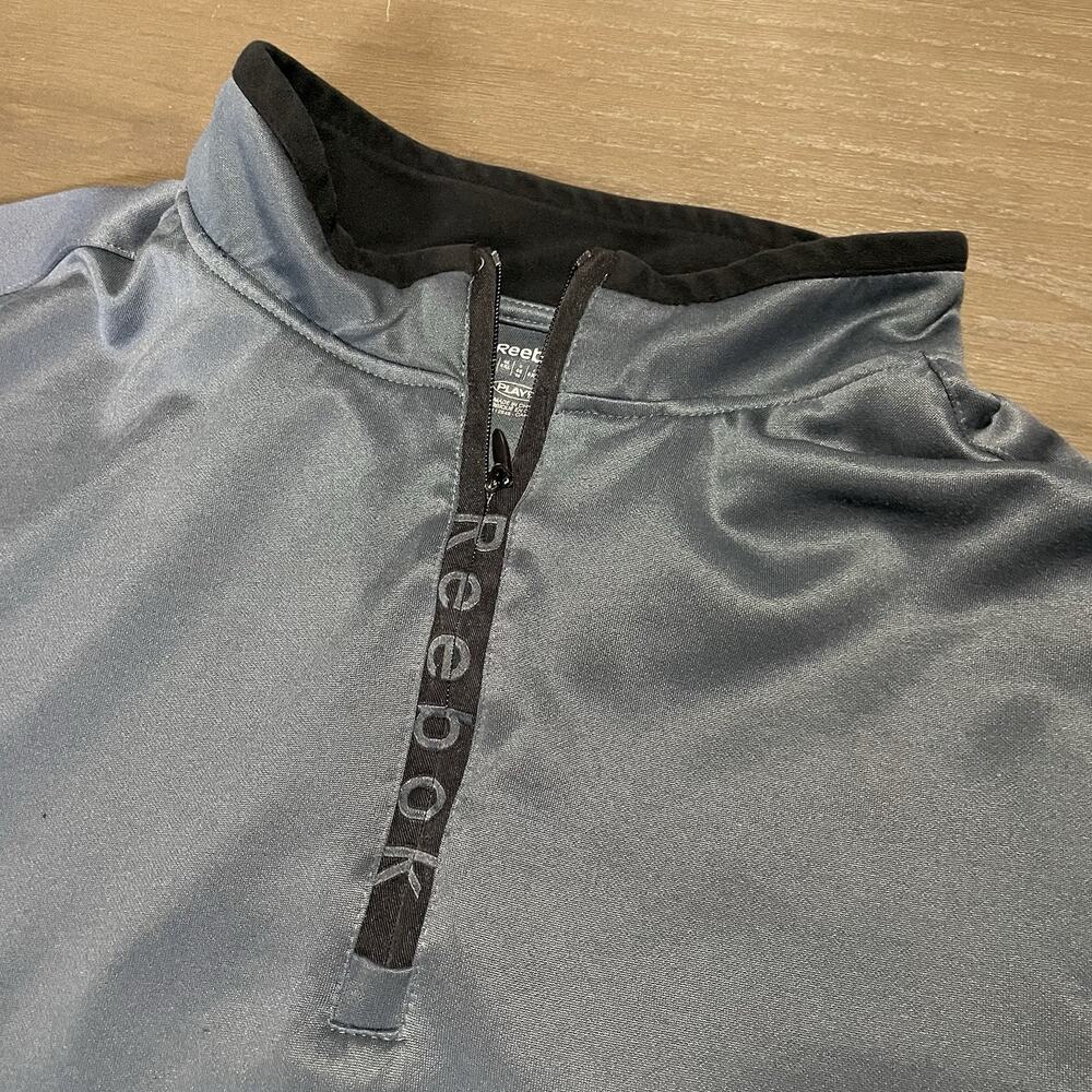 Reebok Mens 4XL Sweatshirt 1/4 Zip Pullover Gray Play Dry Athletic Polyester